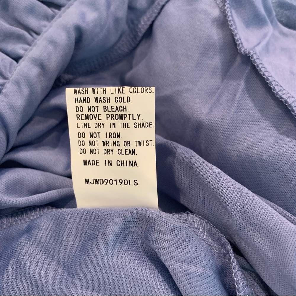 NEW, Blue Jumpsuit, Blue Romper, Long Sleeve Jumpsuit, Sheer Skirt, NWOT/Size XL - Picture 8 of 12